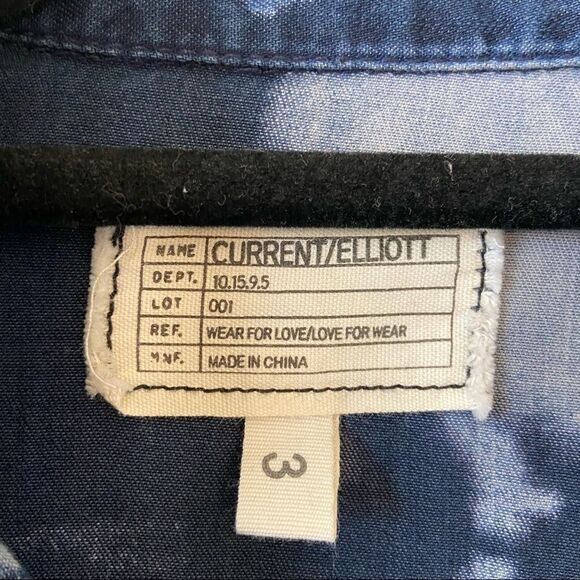 Current Elliott-Acid Washed Dark Wash Denim Button Down (Size:3) - Picture 9 of 10